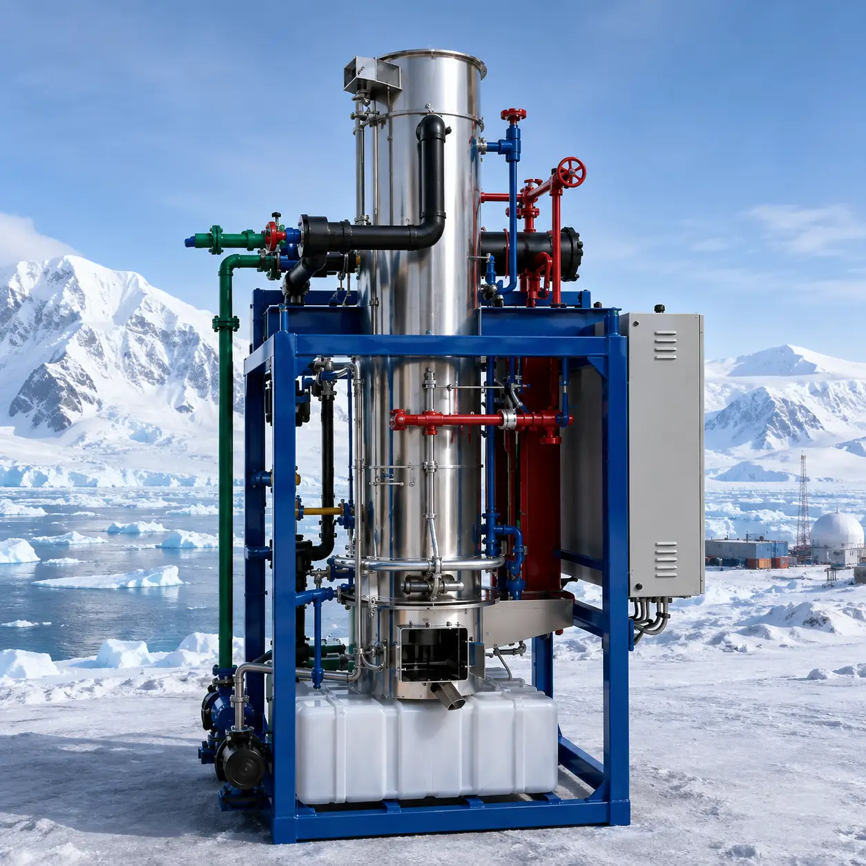 Commercial vertical tube ice machine unit